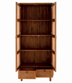 Armoire teck massif CARAWA 2 portes 2 tiroirs
