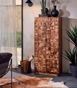 Armoire-bar vintage en bois WENDY