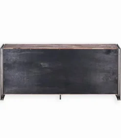 Bahut bois de bateau & métal 4 portes SAMBA