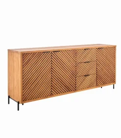 Bahut teck massif CROXTON 3 portes 3 tiroirs