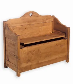 Banc coffre pin massif ciré FARMER