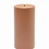 Bougie LED cylindrique plastique terracotta H 20 cm
