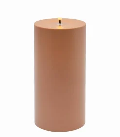 Bougie LED cylindrique plastique terracotta H 20 cm