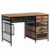 Bureau bois & métal 7 tiroirs WENDY