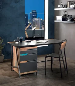 Bureau bois de bateau & métal FOCUS