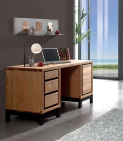 Bureau pin massif huilé 2 caissons FOX