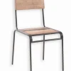 Chaise bois de bateau & métal VINTAGE