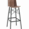 Chaise de bar métal et teck BROWTON