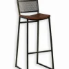 Chaise haute métal et teck GADO