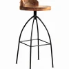 Chaise haute métal et teck SENJA