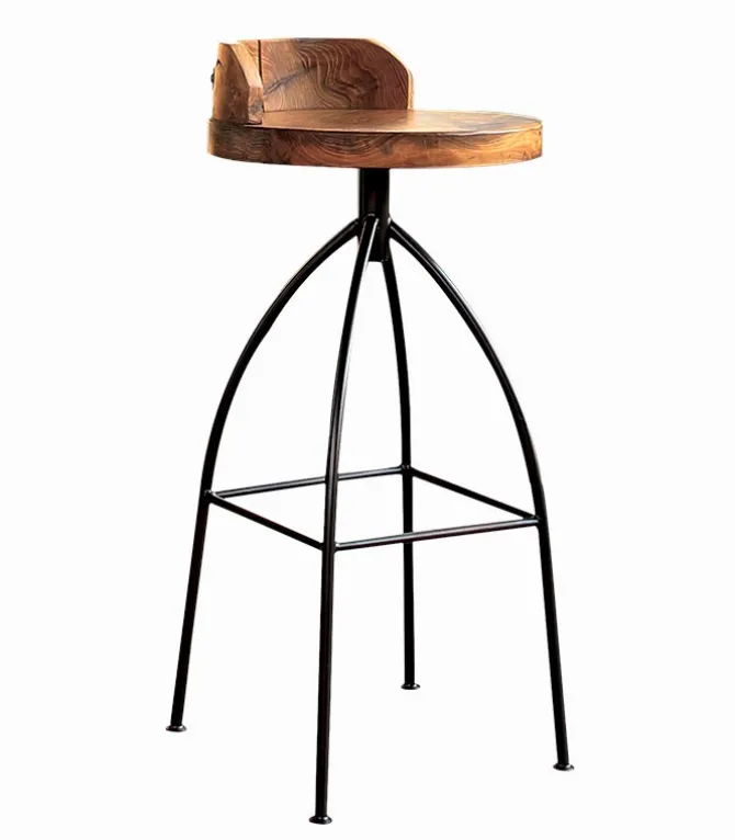 Chaise haute métal et teck SENJA