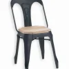 Chaise métal assise bois MACKAY