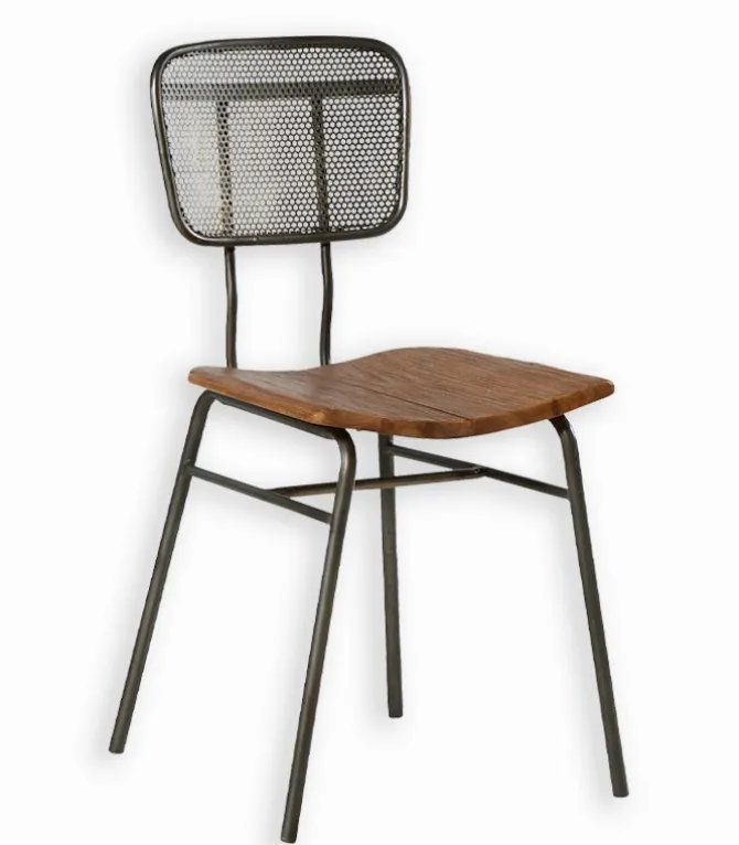 Chaise teck & métal GADO