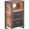 Chiffonnier bois de bateau & métal SAMBA