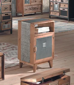 Commode 1 porte en sapin et zinc – WENDY