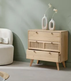 Commode bois 3 grands tiroirs TONLE