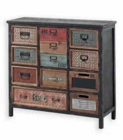 Commode bois 4 tiroirs 3 portes – WENDY
