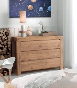 Commode pin massif 3 tiroirs SANDERS