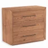 Commode pin massif brossé 3 tiroirs HJALMER