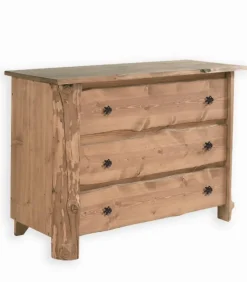 Commode pin massif ciré 3 tiroirsTOUNDRA