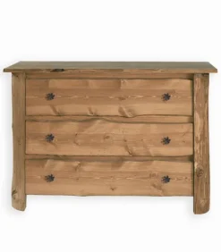 Commode pin massif ciré 3 tiroirsTOUNDRA