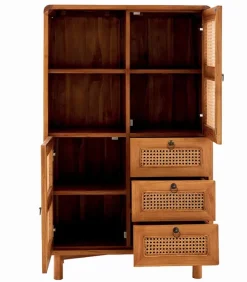 Enfilade teck massif CARAWA 2 portes 3 tiroirs