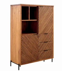 Enfilade teck massif CROXTON 2 portes 3 tiroirs