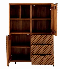 Enfilade teck massif CROXTON 2 portes 3 tiroirs