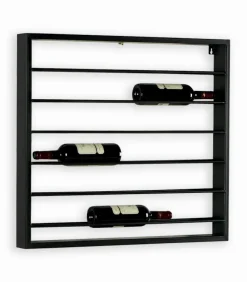 Etagère à vin murale en métal noir