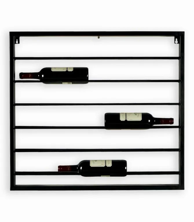 Etagère à vin murale en métal noir