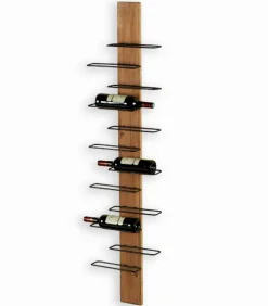 Etagère à vin murale en sapin et métal