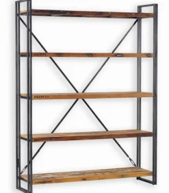 Etagère bois de bateau et métal VINTAGE