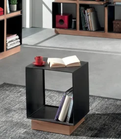 Etagère fer laqué noir cube INDUS