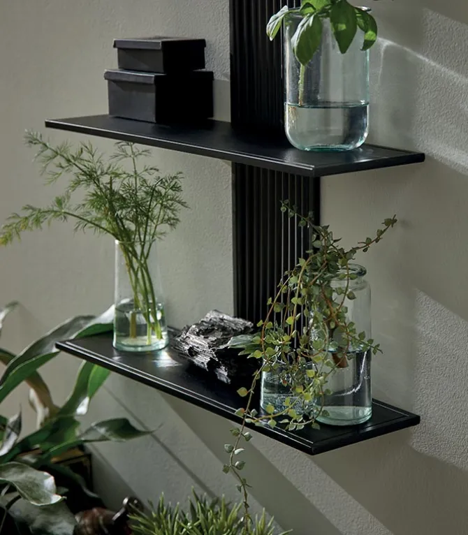 Etagère murale CORK en fer laqué noir
