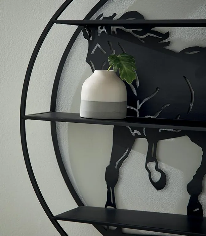 Etagère murale CORK motif chevaux