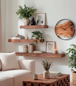 Etagère murale sapin vieilli / Lot de 3