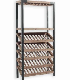 Etagère range-bouteilles VINO en bois et métal