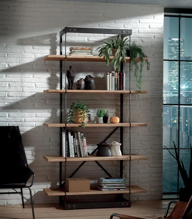 Etagère sapin et fer 5 niveaux ZOOP