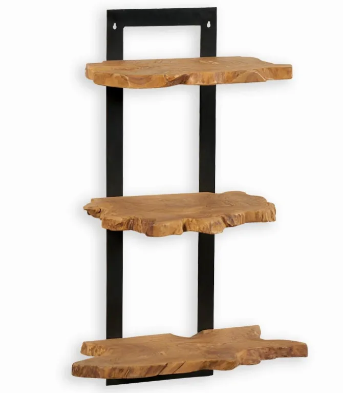 Etagère teck et métal 3 niveaux NAURU