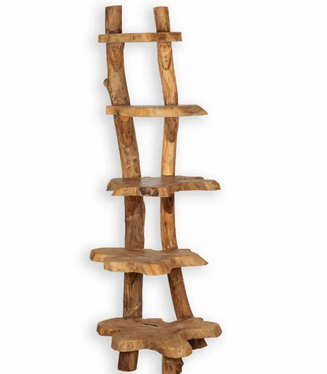 Etagère teck massif 5 niveaux