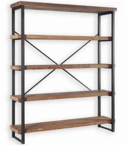 Etagère vieux pin recyclé et métal ATELIER