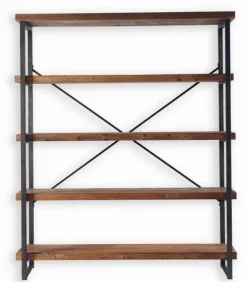 Etagère vieux pin recyclé et métal ATELIER
