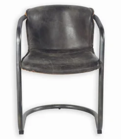 Fauteuil cuir et métal CLARK