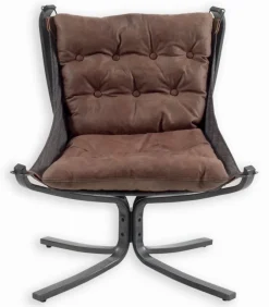 Fauteuil cuir et métal NORMAN