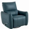Fauteuil relax tournant cuir bleu WINDLEY