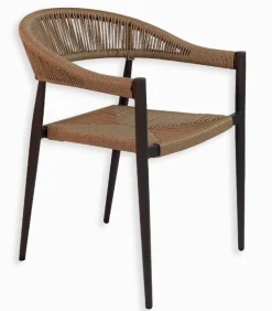 Fauteuil rotin et alu empilable OULU