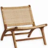 Fauteuil teck et rotin BANÈS