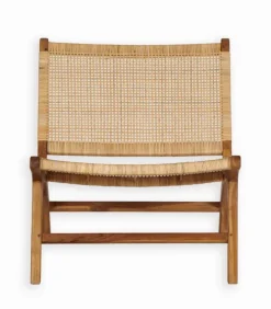 Fauteuil teck et rotin BANÈS