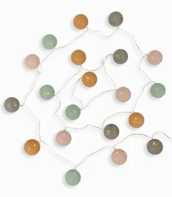 Guirlande lumineuse boules vertes roses