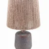 Lampe céramique noir abat-jour corde PM
